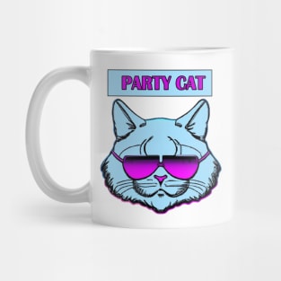 Party Cat Synthwave Retro Mug